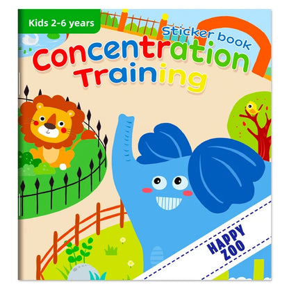 Montessori Toys Cartoon Sticker Books Focus on Potential Development Education Sticker Toys for Children 3-6Y