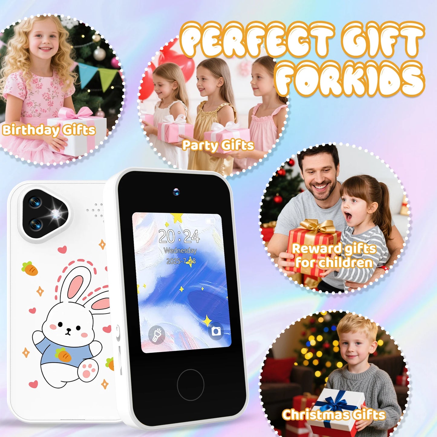 SMARTPHONE ENFANT|Jouet Éducatif sécuritaire sans Internet- Selfie-Phone™
