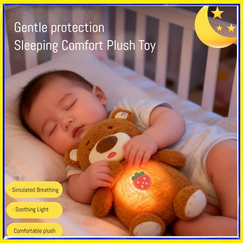 Breathing Soothing Plush Toy Glowing Light Soft Cute Stuffed Bear Bunny Plush Doll For Nap Nighttime Bedside Relaxation