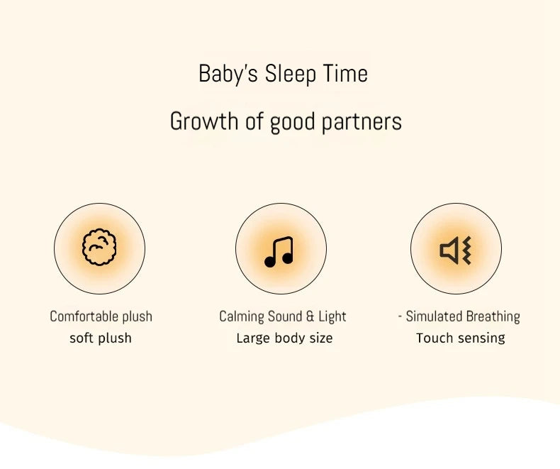 Breathing Soothing Plush Toy Glowing Light Soft Cute Stuffed Bear Bunny Plush Doll For Nap Nighttime Bedside Relaxation