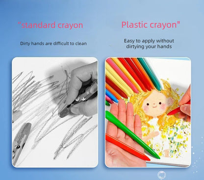 12-36 Color Kawaii Double-headed Triangle Crayon Children's Oil Painting Sticks Safe and Harmless Early Art Educational Supplies