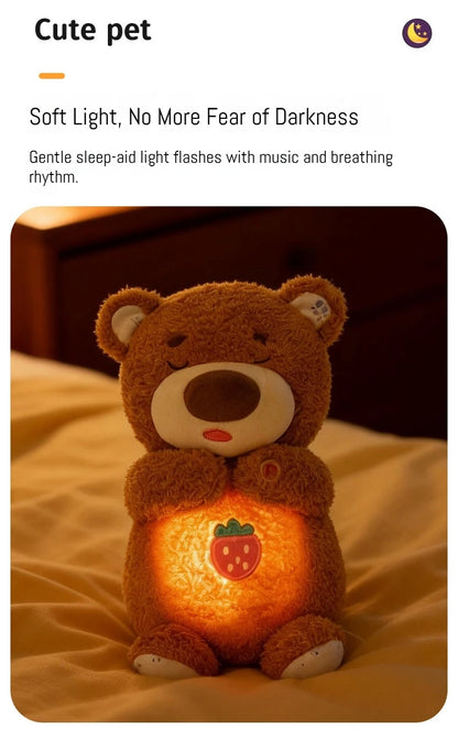 Breathing Soothing Plush Toy Glowing Light Soft Cute Stuffed Bear Bunny Plush Doll For Nap Nighttime Bedside Relaxation