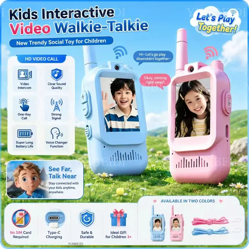 TALKIE WALKIE ENFANT| Radio vidéo bidirectionnelle face à face™-3 à 12 ans