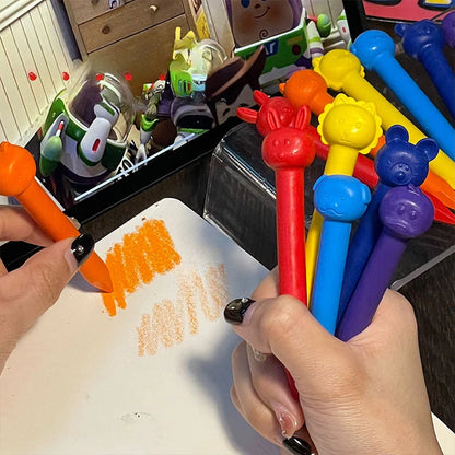 6/12 Color Plastic Crayons-Children's Non-Dirty-Hand, Suitable for Kindergarten Drawing, Graffiti Art & School Supplies