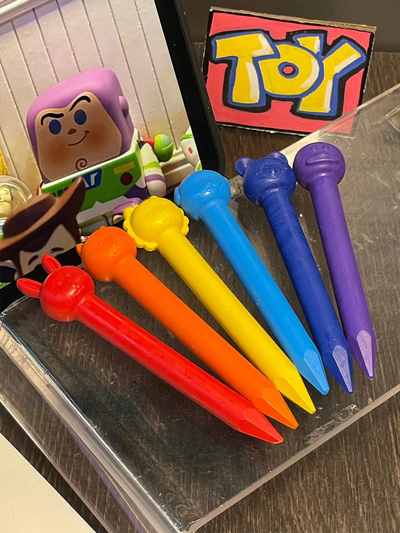 6/12 Color Plastic Crayons-Children's Non-Dirty-Hand, Suitable for Kindergarten Drawing, Graffiti Art & School Supplies