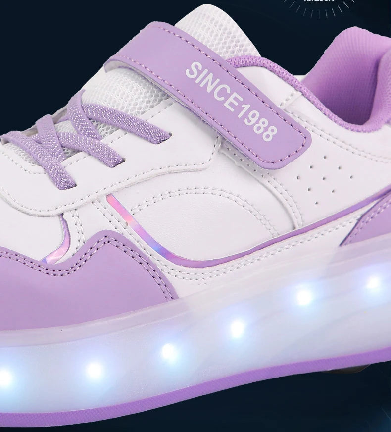 Chaussure a roulette Blanches| StyleGliss™ Rouler comme sur un nuage T:29-38