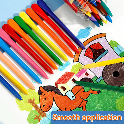 12-36 Color Kawaii Double-headed Triangle Crayon Children's Oil Painting Sticks Safe and Harmless Early Art Educational Supplies
