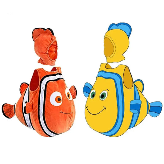 Costume de clown de poisson pour tout-petits, jeu mignon, aventure de bébé, performance de vacances, fête d'Halloween, habillage, ensemble à capuche