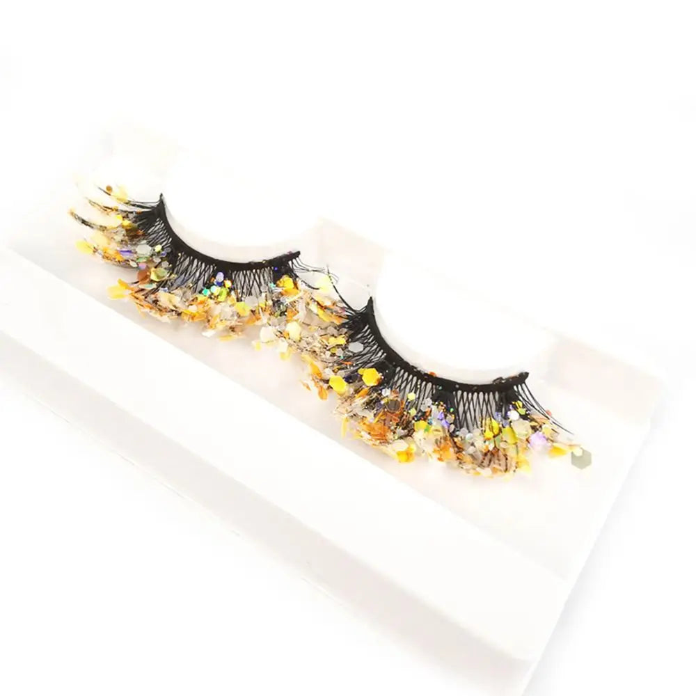 NEW 1 Pair 25mm 3D Luminous Mink Eyelashes Fluffy Dramatic Lashes Messy Long False Eyelashes Makeup Sequins Eye Lashes