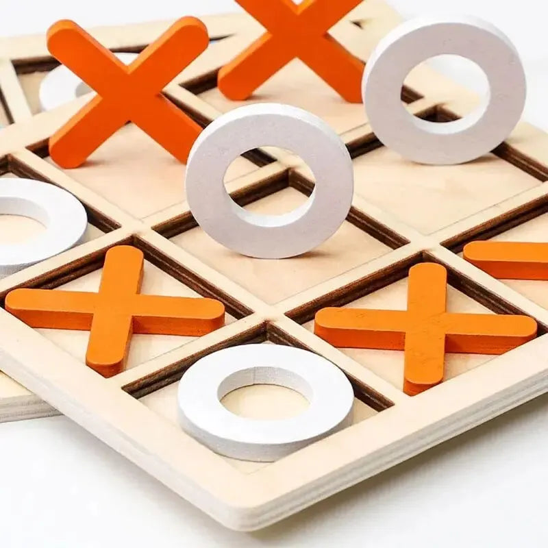 Jeu de TIC-TAC-TOE Montessori en Bois pour Enfant