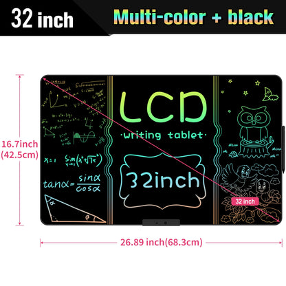 32/28/20/16 Inch Electronic Drawing Board USB Rechargeable LCD Writing Tablet Drawing Painting Educational Learning Toy for Kids