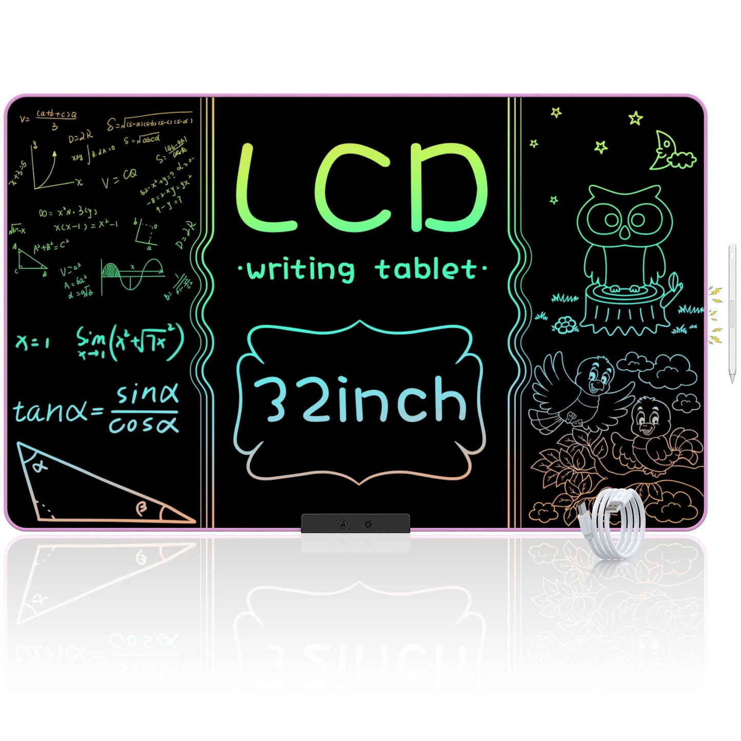 32/28/20/16 Inch Electronic Drawing Board USB Rechargeable LCD Writing Tablet Drawing Painting Educational Learning Toy for Kids
