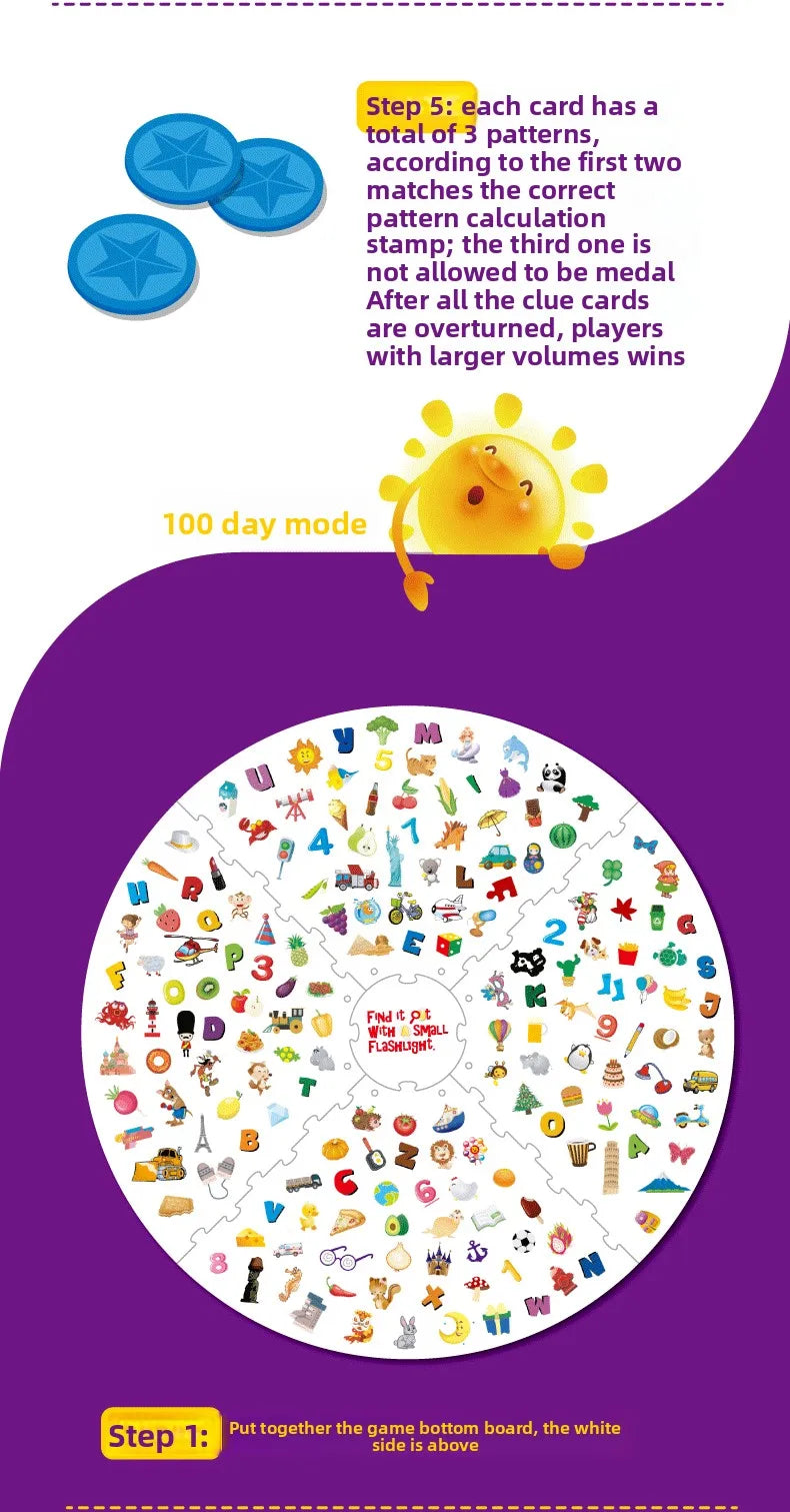 L'intelligence des enfants Find It Out petites lampes de poche trouver des jeux de table jeux d'entraînement interactifs Parent-enfant jouets