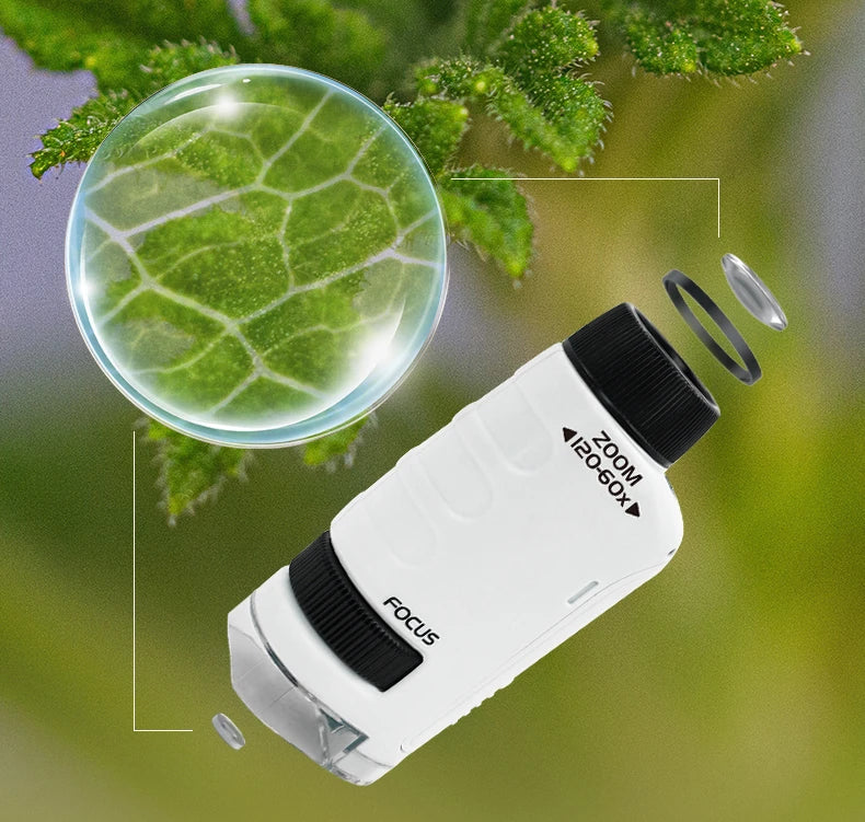 microscope enfant portable | Explorateur 60-120x-Pocket Zoom™