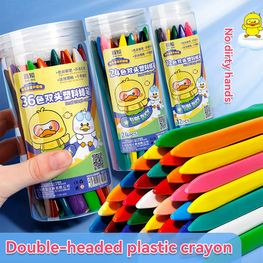 CRAYON DE COULEUR GRAS| Crayons de cire Triangulaire Effaçables:  Bec de Canard™
