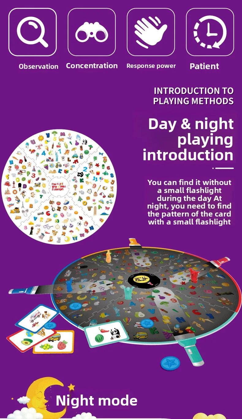 L'intelligence des enfants Find It Out petites lampes de poche trouver des jeux de table jeux d'entraînement interactifs Parent-enfant jouets