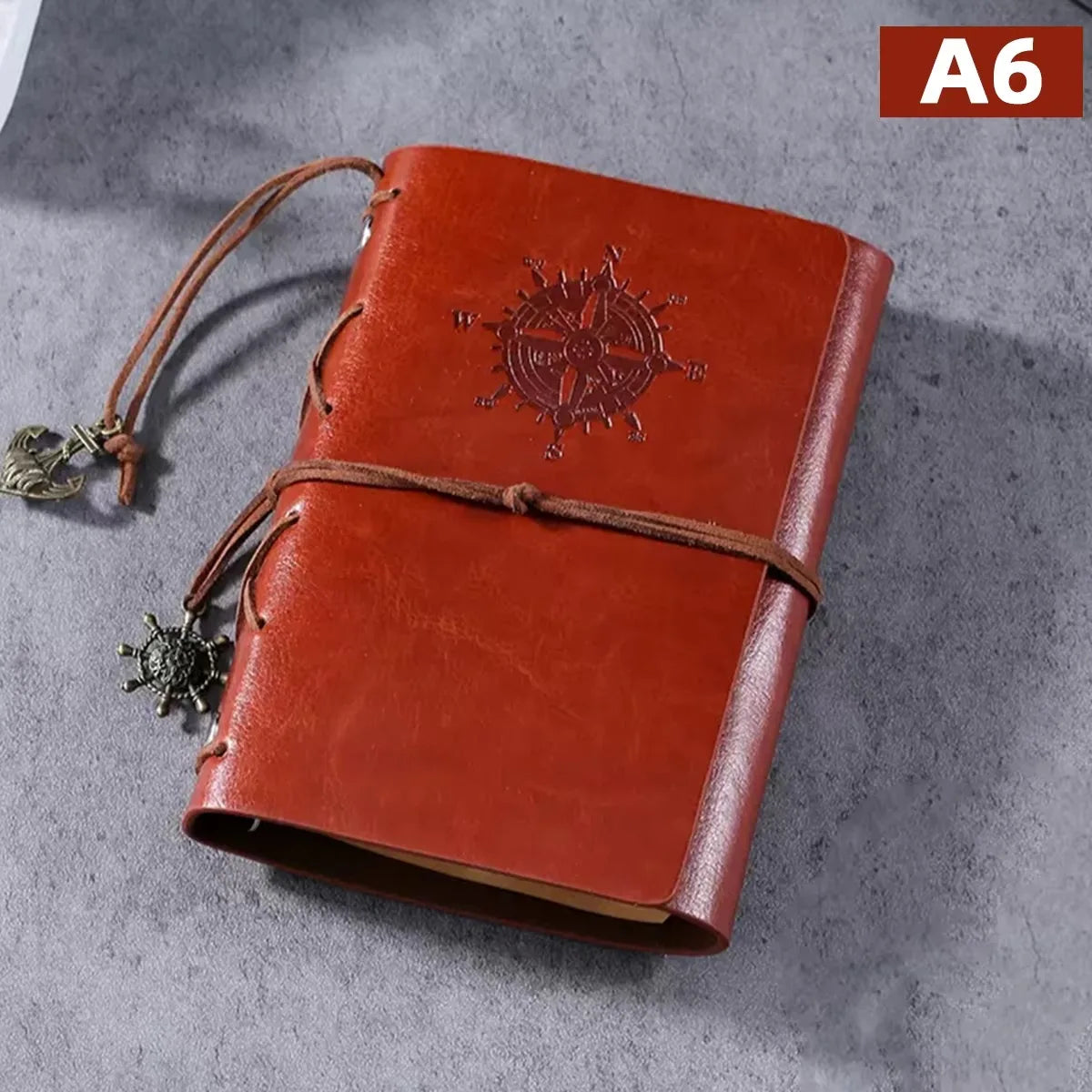 Retro Notebook Traveler Diary Leather Soft Cover Small Size 13x9cm Replaceable Kraft Paper Inner Notebooks & Notepads
