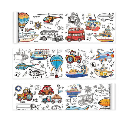 Children's Drawing Roll Sticky Color Filling Paper Graffiti Scroll Coloring Paper Roll For Kids DIY Painting Educational Toys
