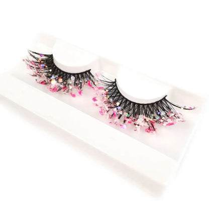 NEW 1 Pair 25mm 3D Luminous Mink Eyelashes Fluffy Dramatic Lashes Messy Long False Eyelashes Makeup Sequins Eye Lashes