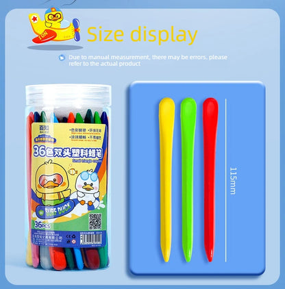 12-36 Color Kawaii Double-headed Triangle Crayon Children's Oil Painting Sticks Safe and Harmless Early Art Educational Supplies