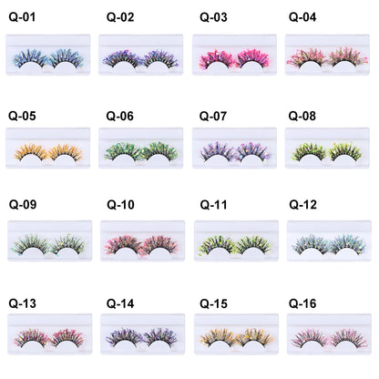 NEW 1 Pair 25mm 3D Luminous Mink Eyelashes Fluffy Dramatic Lashes Messy Long False Eyelashes Makeup Sequins Eye Lashes