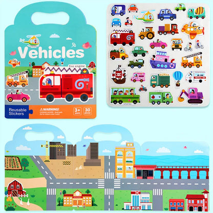 STICKER BOOK | Quiet Book créatif  autocollants réutilisables- Mes Histoires- Adhésives™ 2-5ans