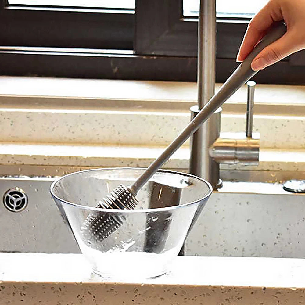 Brosse à bouteilles en Silicone,ou Brosse amovible votre choix