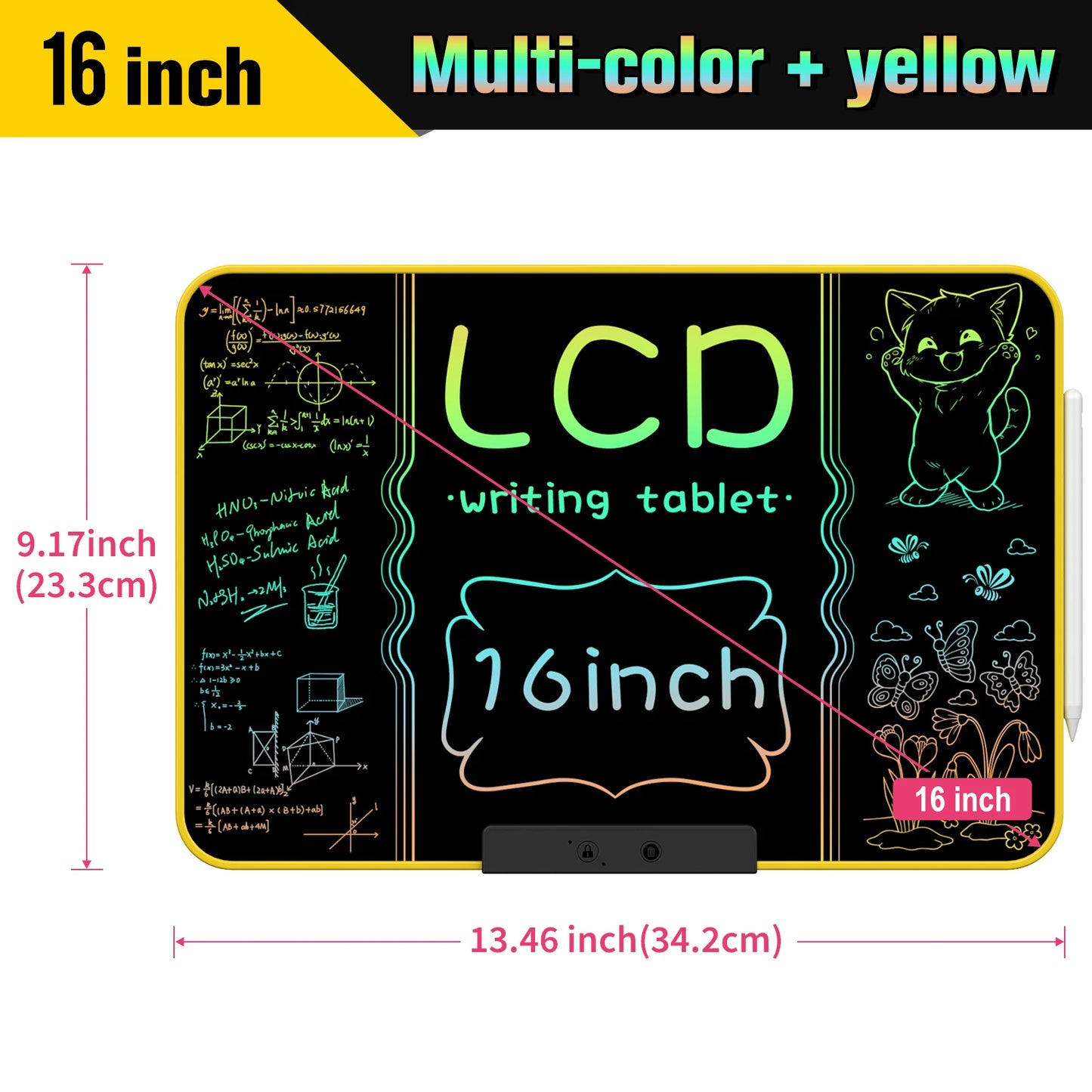 32/28/20/16 Inch Electronic Drawing Board USB Rechargeable LCD Writing Tablet Drawing Painting Educational Learning Toy for Kids