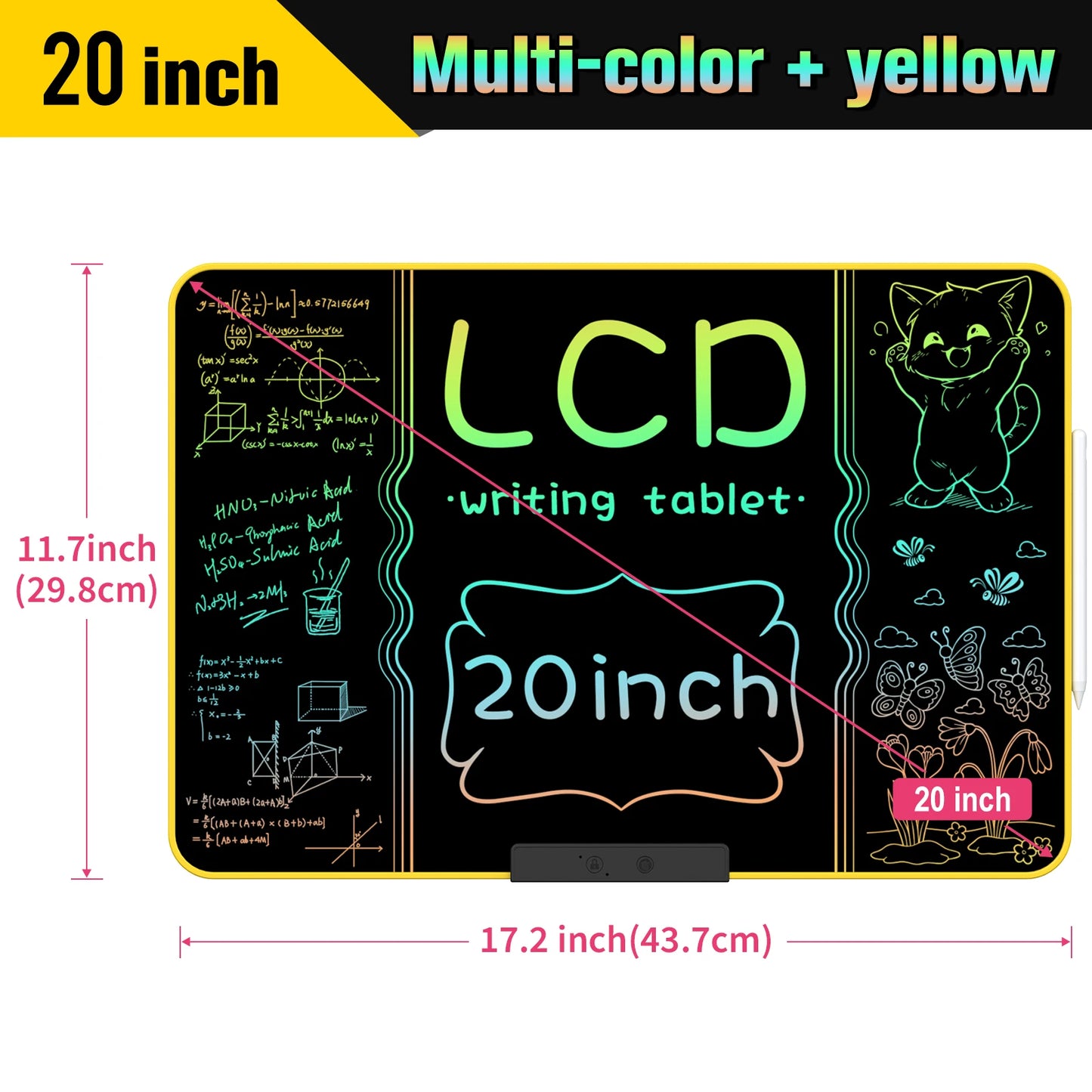 32/28/20/16 Inch Electronic Drawing Board USB Rechargeable LCD Writing Tablet Drawing Painting Educational Learning Toy for Kids