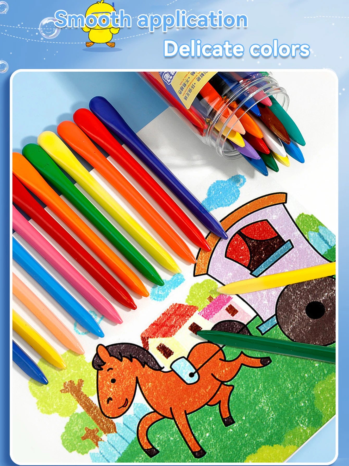 CRAYON DE COULEUR GRAS| Crayons de cire Triangulaire Effaçables:  Bec de Canard™