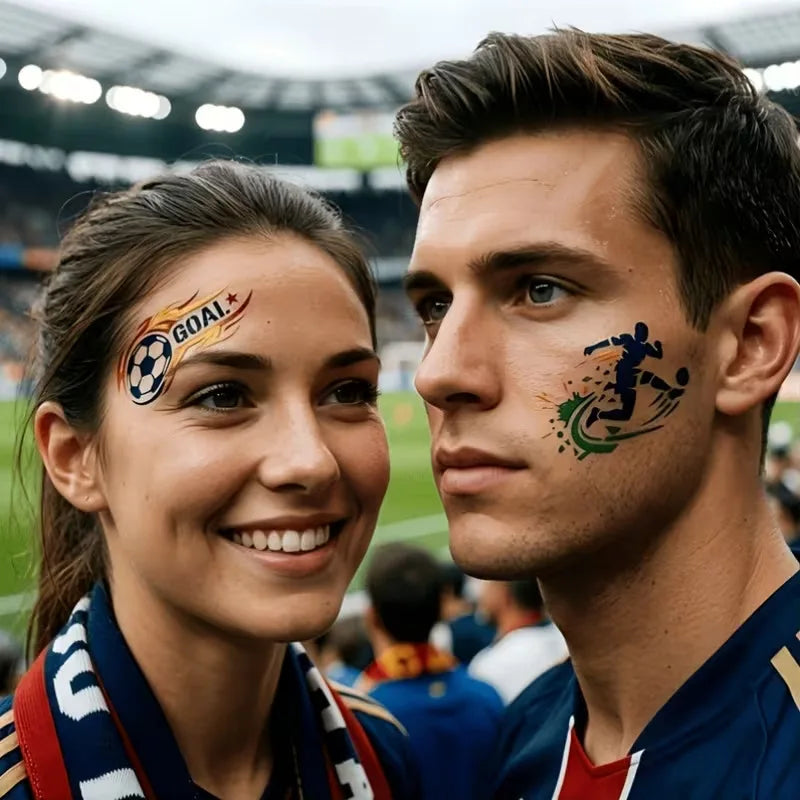 6Pc Football Stencils for Painting Washable PET Soccer Player Graffiti Spray Stencil DIY Sport Craft Face Paint Drawing Template