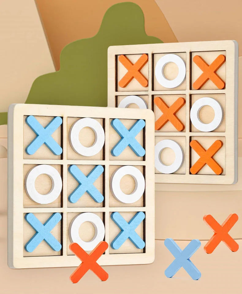 Jeu de TIC-TAC-TOE Montessori en Bois pour Enfant