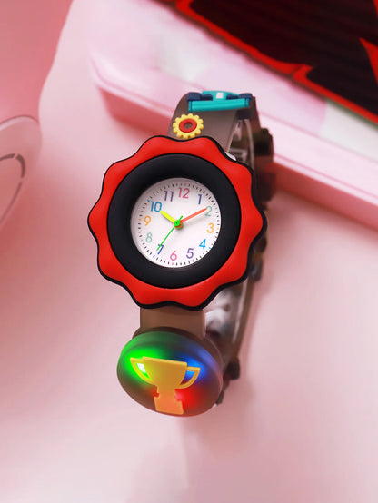 Montre enfant Champion de course| Analogique en sillicone pour apprendre la lecture de l'heure avec 2 aiguilles