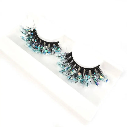 NEW 1 Pair 25mm 3D Luminous Mink Eyelashes Fluffy Dramatic Lashes Messy Long False Eyelashes Makeup Sequins Eye Lashes