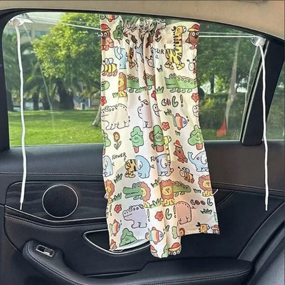 PARE SOLEIL BÉBÉ VOITURE| Installation facile à ventouse rideau s'ouvre et se ferme
