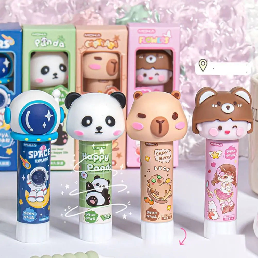 1PCS Kawaii Cartoon Capybara Solid Glue DIY PVA Glue Stick Stationery Supplies Super Strong Adhesives School Office