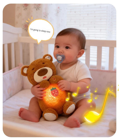 Breathing Soothing Plush Toy Glowing Light Soft Cute Stuffed Bear Bunny Plush Doll For Nap Nighttime Bedside Relaxation