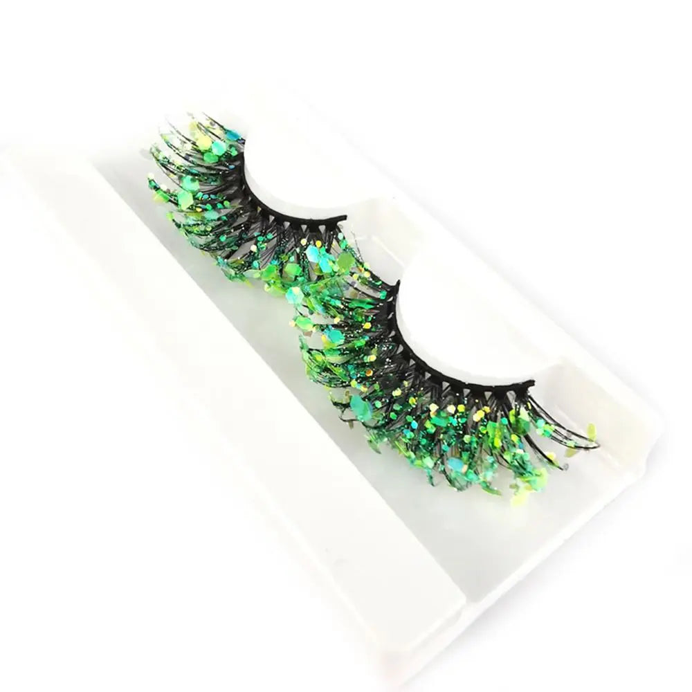 NEW 1 Pair 25mm 3D Luminous Mink Eyelashes Fluffy Dramatic Lashes Messy Long False Eyelashes Makeup Sequins Eye Lashes