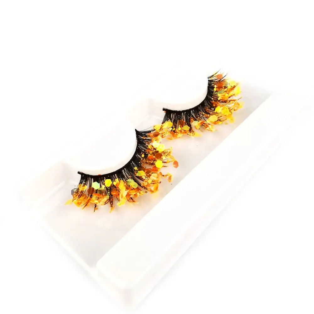 NEW 1 Pair 25mm 3D Luminous Mink Eyelashes Fluffy Dramatic Lashes Messy Long False Eyelashes Makeup Sequins Eye Lashes