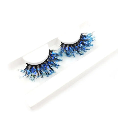 NEW 1 Pair 25mm 3D Luminous Mink Eyelashes Fluffy Dramatic Lashes Messy Long False Eyelashes Makeup Sequins Eye Lashes