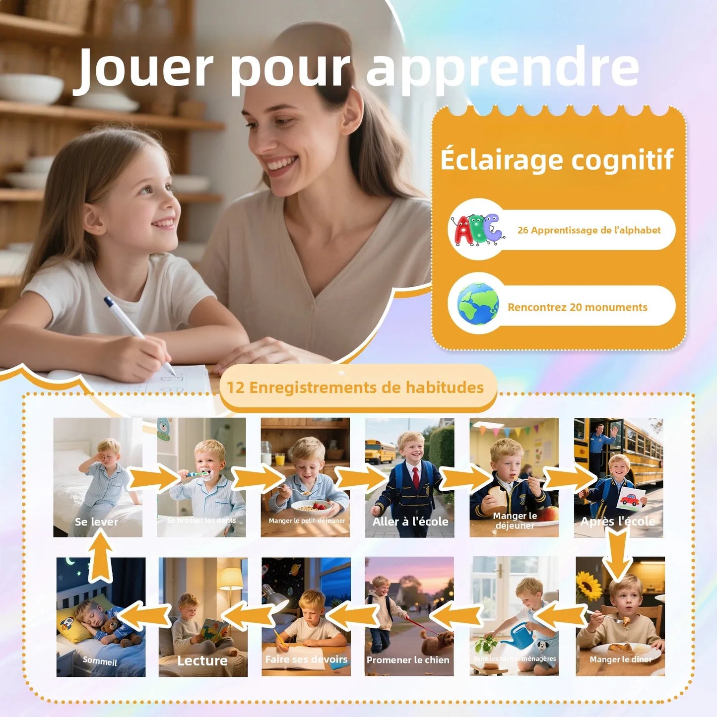 SMARTPHONE ENFANT|Jouet Éducatif sécuritaire sans Internet- Selfie-Phone™