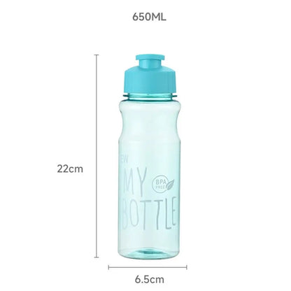 Bouteille d'eau multicolore en plastique de grande capacité