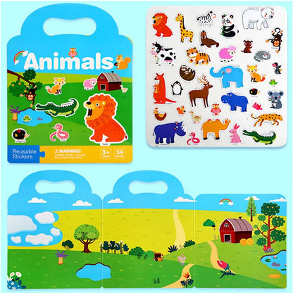 STICKER BOOK | Quiet Book créatif  autocollants réutilisables- Mes Histoires- Adhésives™ 2-5ans