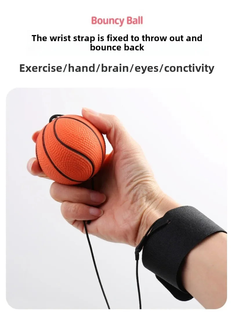 1-64PCS New Elastic Return Sponge Ball Nylon String Game Exercises Rubber Hand Ball Kids Toys Finger Band Ball Outdoor Yoga Ball