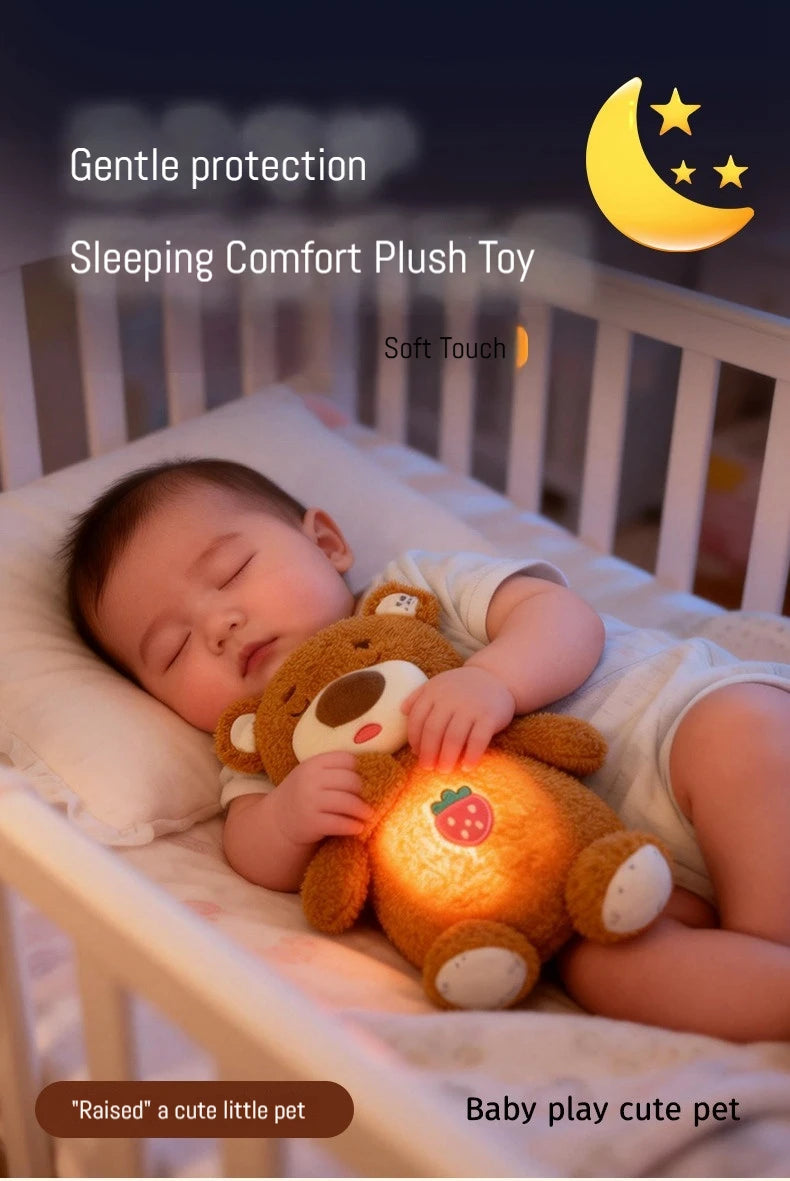 Breathing Soothing Plush Toy Glowing Light Soft Cute Stuffed Bear Bunny Plush Doll For Nap Nighttime Bedside Relaxation