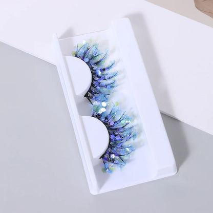 NEW 1 Pair 25mm 3D Luminous Mink Eyelashes Fluffy Dramatic Lashes Messy Long False Eyelashes Makeup Sequins Eye Lashes
