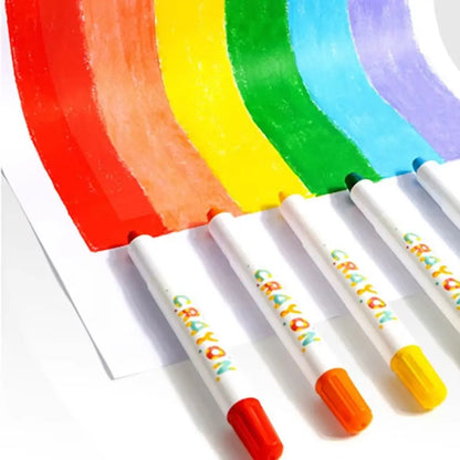 New 12/24 Color Crayon Set Washable Twist-Up Oil Pastels Silky Smooth Easy Grip Drawing Pen for Travel School Home Art Supplies