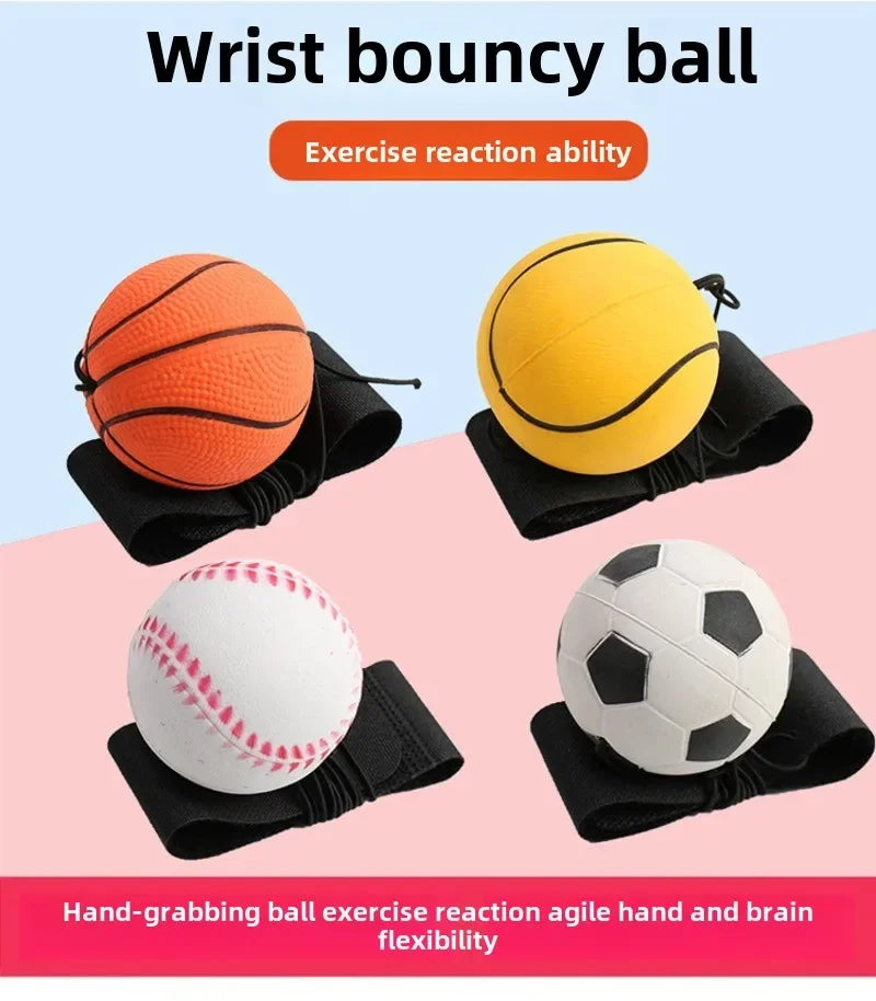 1-64PCS New Elastic Return Sponge Ball Nylon String Game Exercises Rubber Hand Ball Kids Toys Finger Band Ball Outdoor Yoga Ball