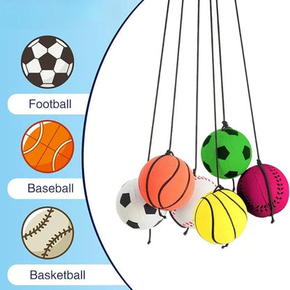 1-64PCS New Elastic Return Sponge Ball Nylon String Game Exercises Rubber Hand Ball Kids Toys Finger Band Ball Outdoor Yoga Ball