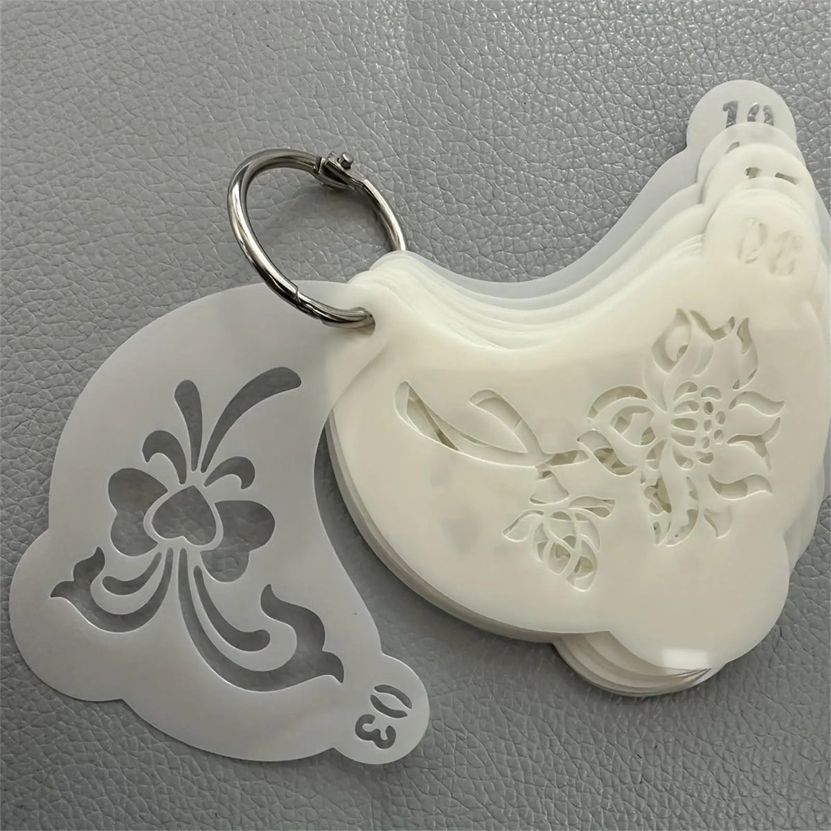 20Pcs Reusable Face Painting Stencils - Durable Pet Plastic, Washable & Reusable with Assorted Floral, Spiderweb, Heart Designs